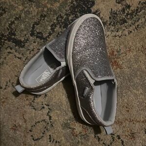 Vans Silver Glitter Slip-On Sneakers -NWOT. Size 4 Missy (35 EUR)